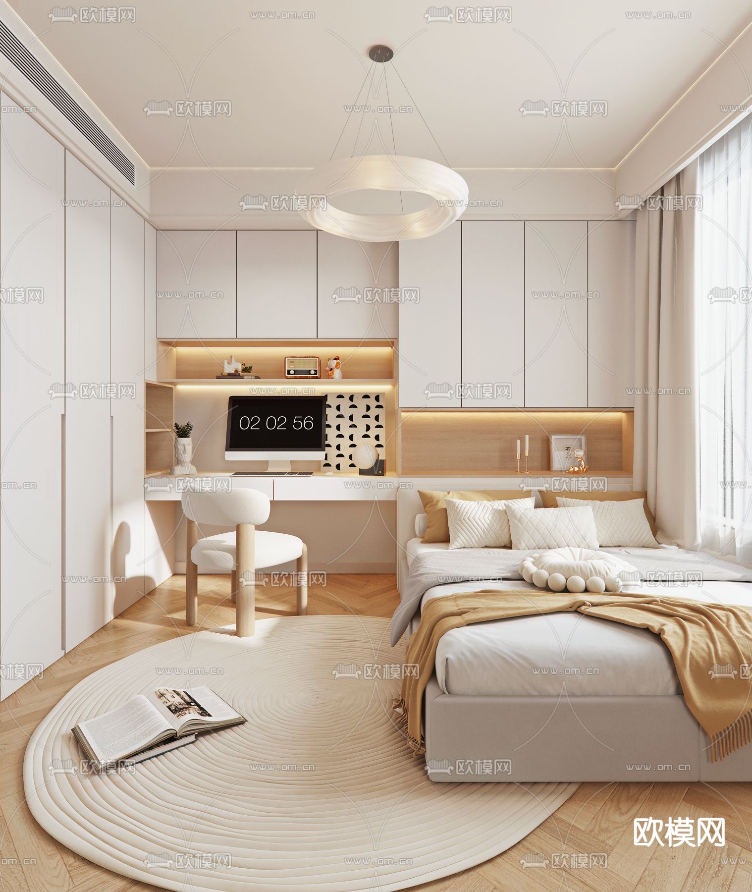 榻榻米卧室 次卧3d模型下载