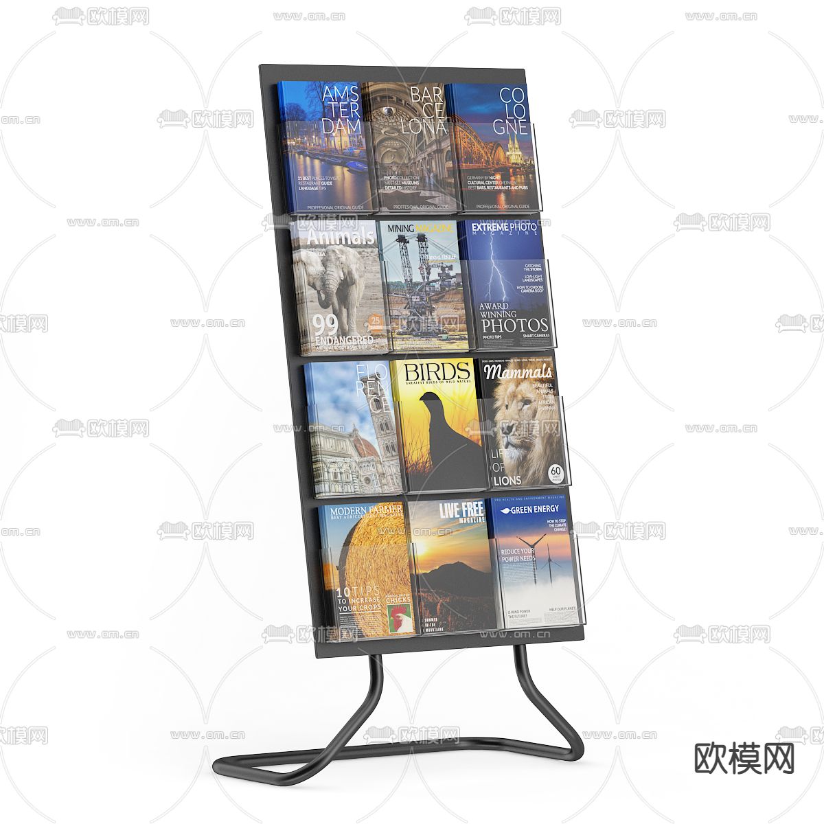 杂志架 书架3d模型下载（渲染图2）