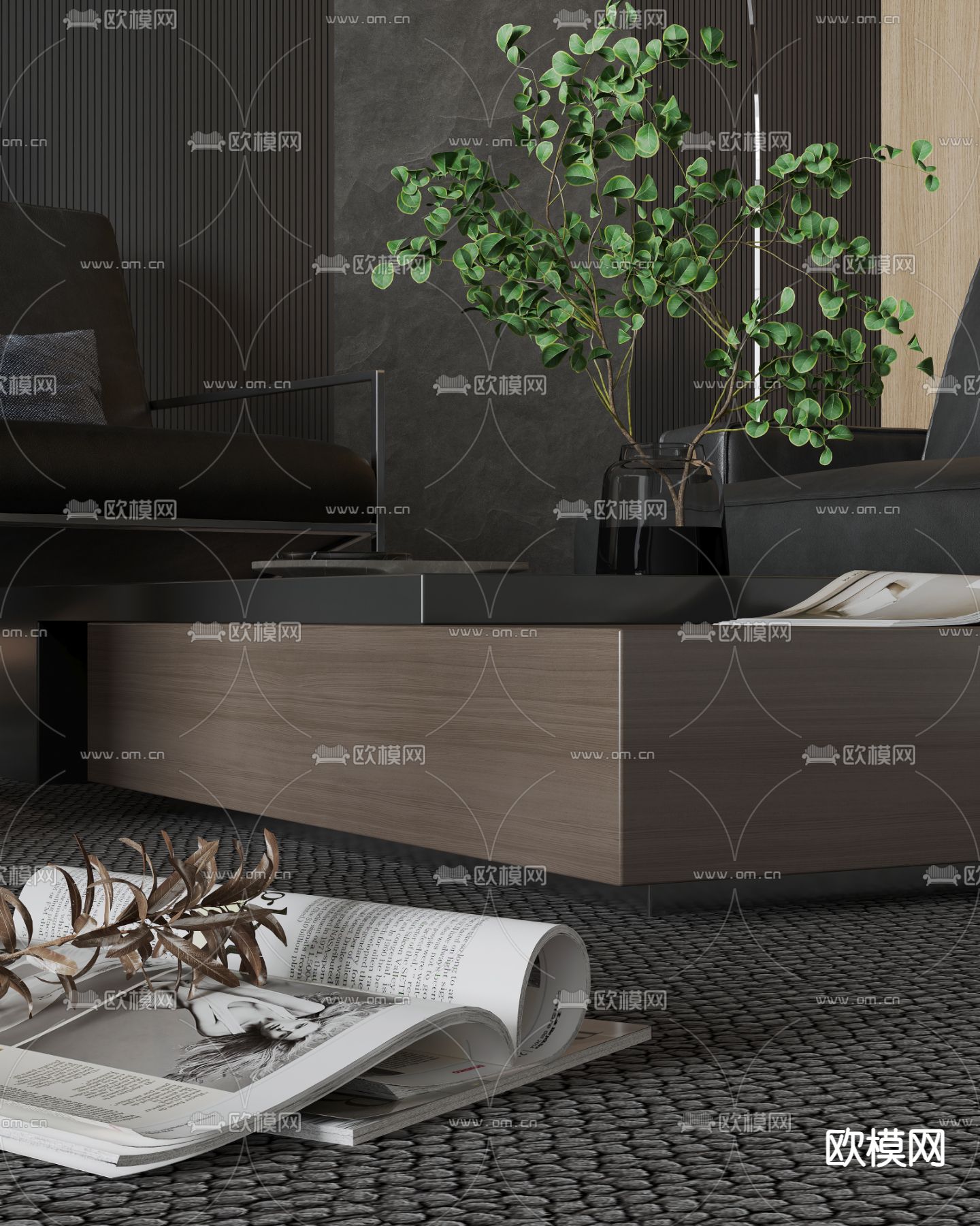 总经理室 董事长室3d模型下载（渲染图4）