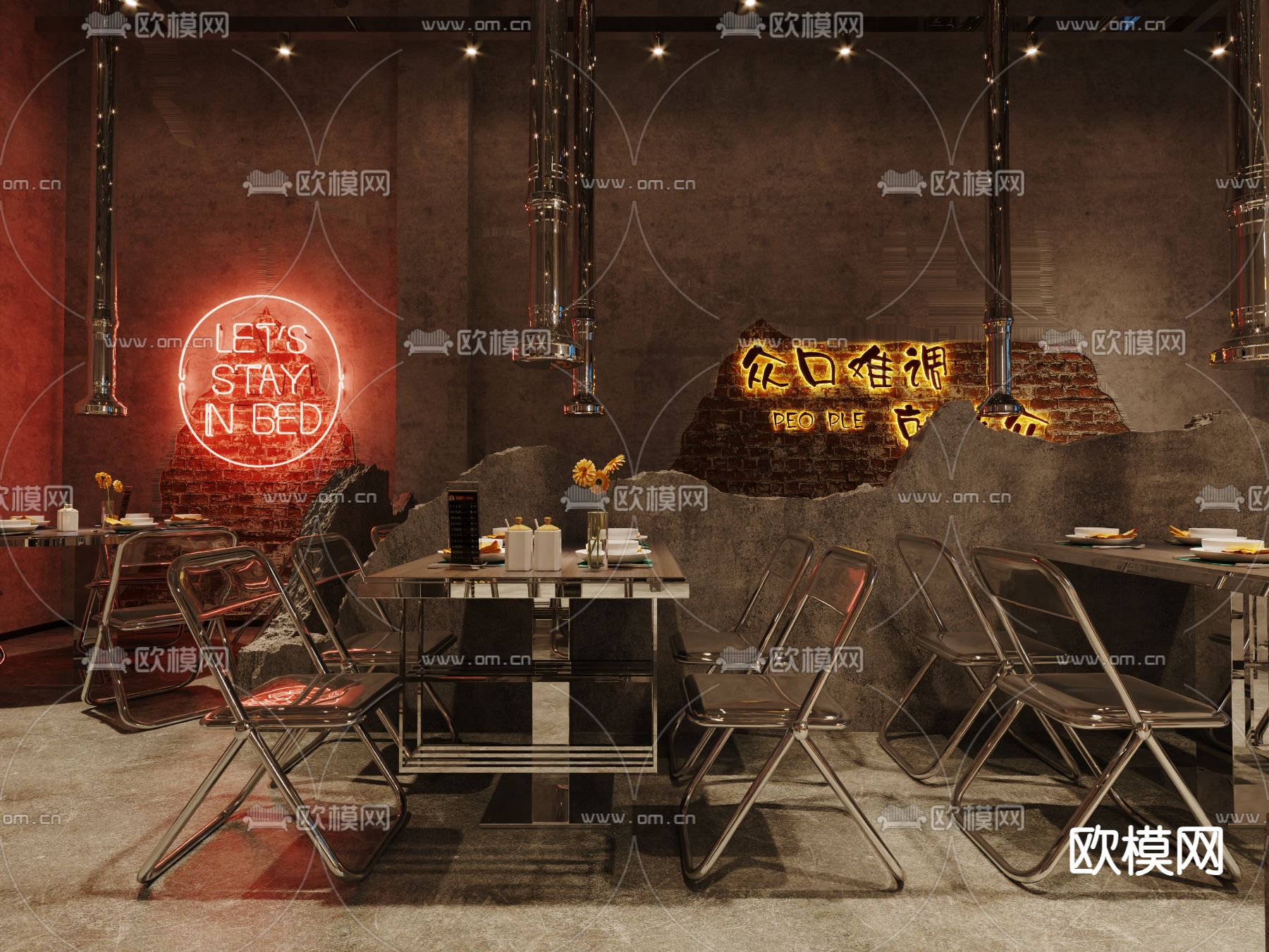 战后风火锅店 火锅餐厅3d模型下载（渲染图5）