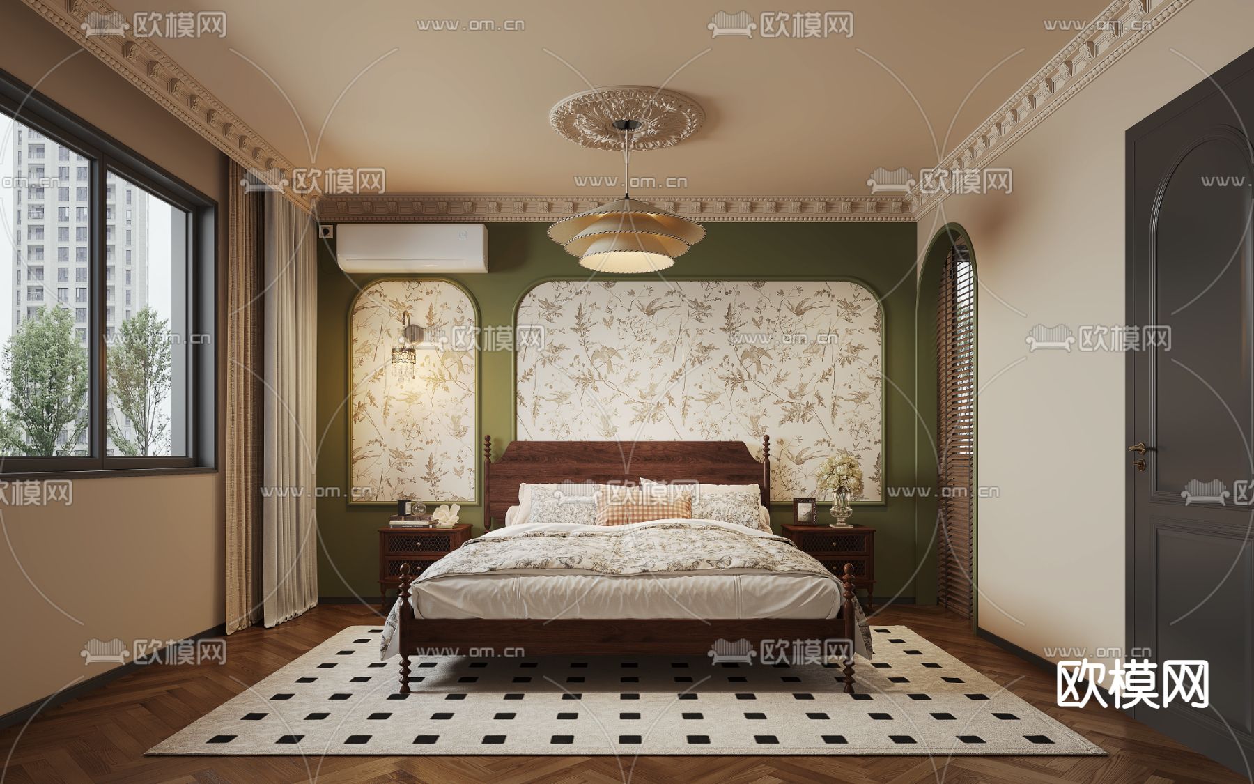 南洋风卧室 主卧 主人房3d模型下载