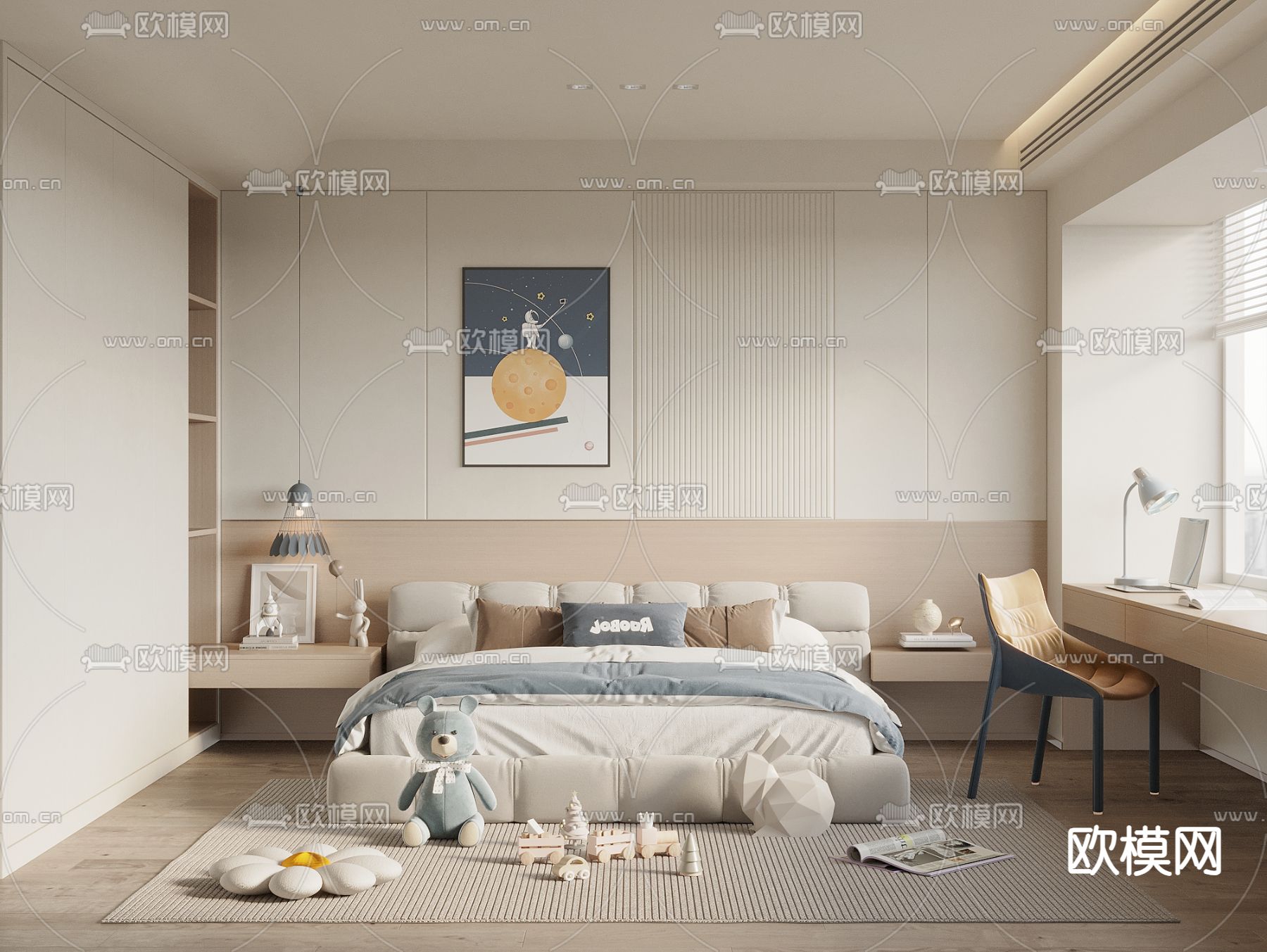 儿童房 小孩房 男孩房3d模型下载