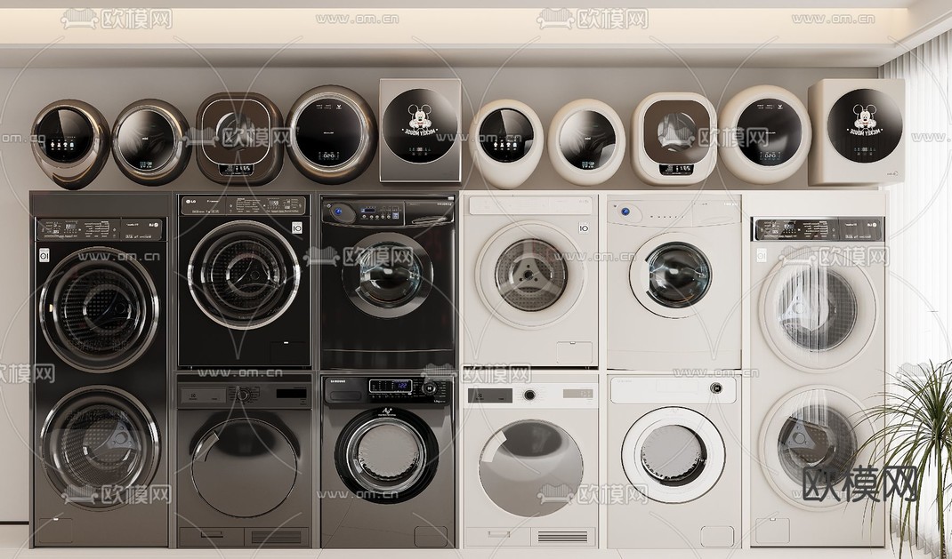 壁挂洗衣机 烘干机  洗烘一体机3d模型