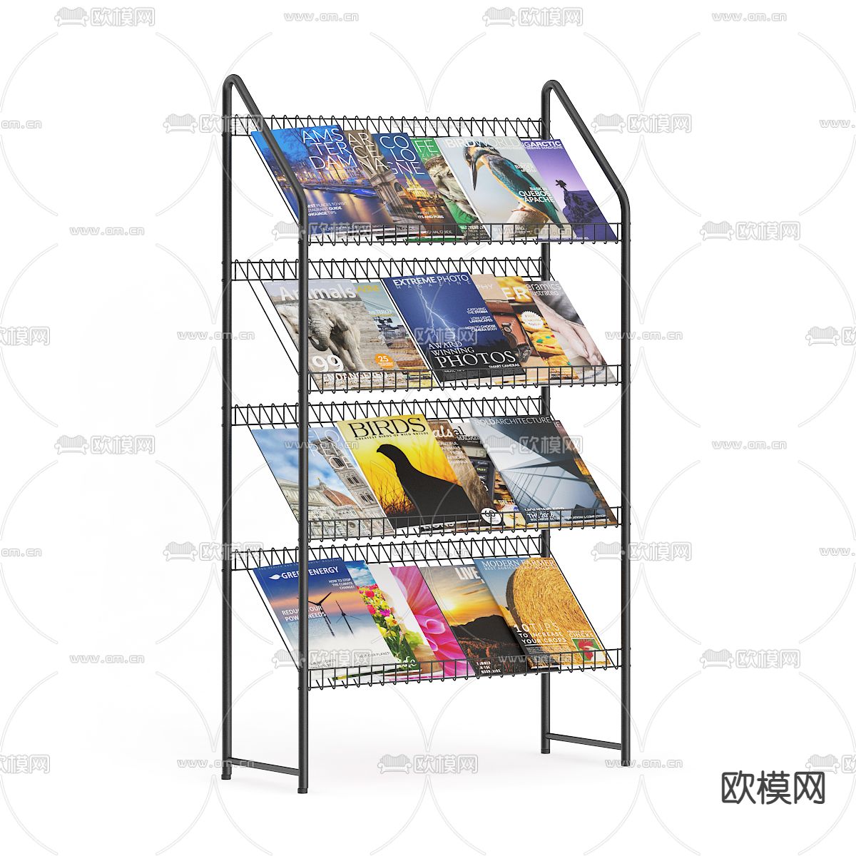 杂志架 书架3d模型下载（渲染图3）
