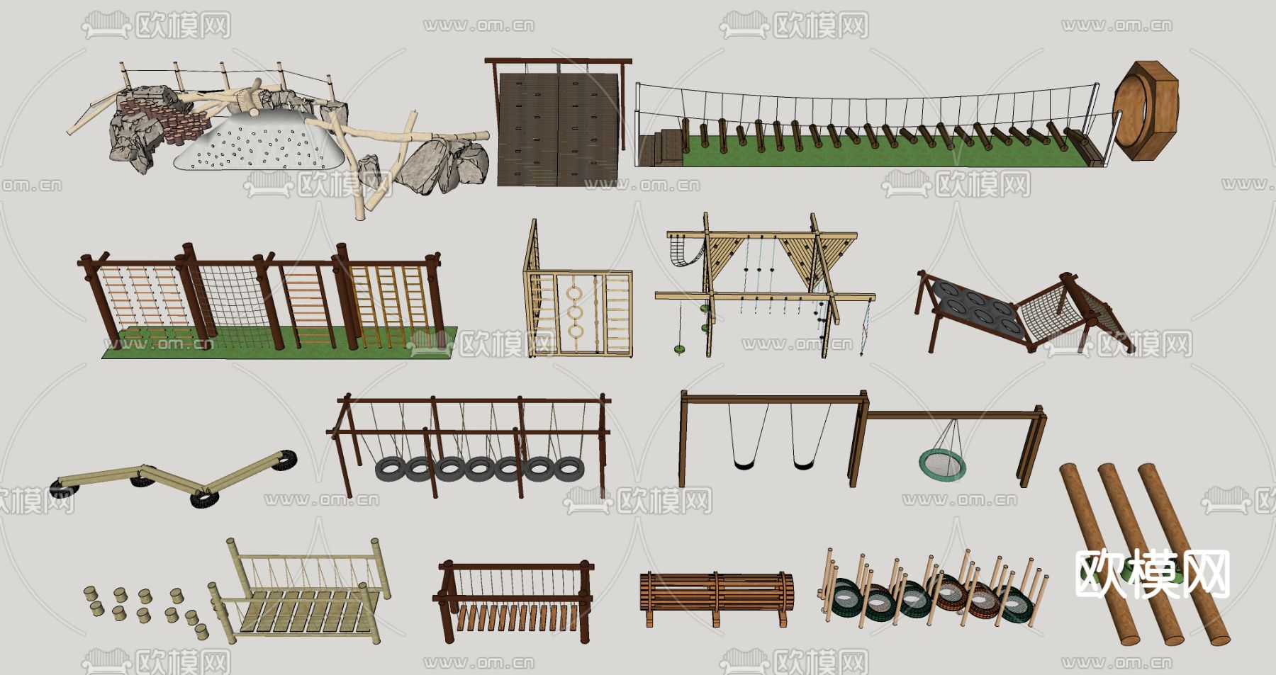户外拓展器材su模型下载