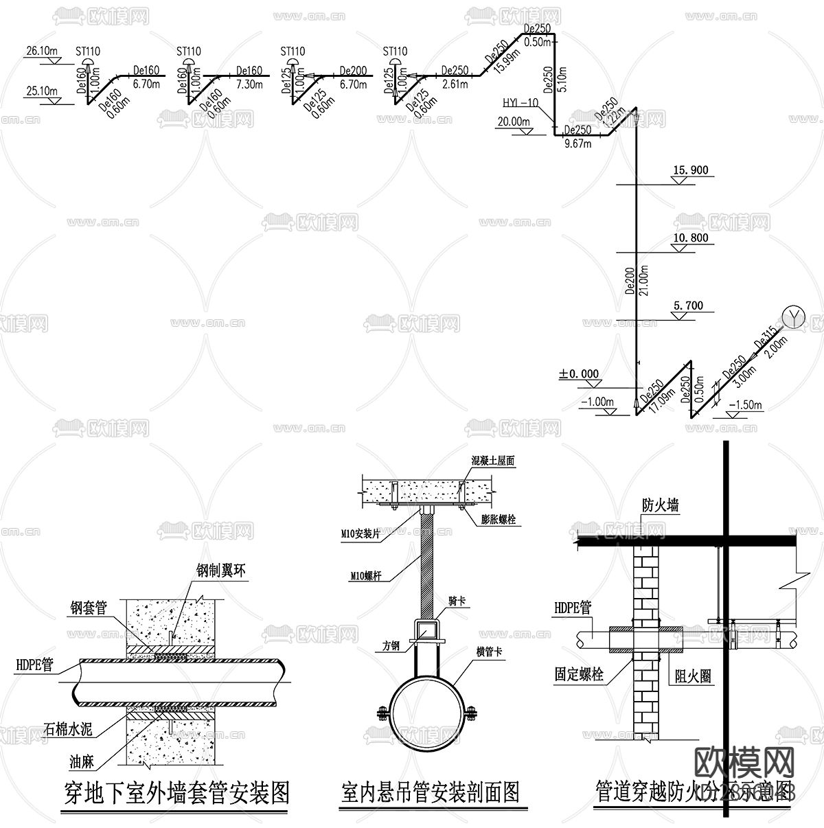 购物中心给排水系统设计CAD施工图下载（渲染图4）