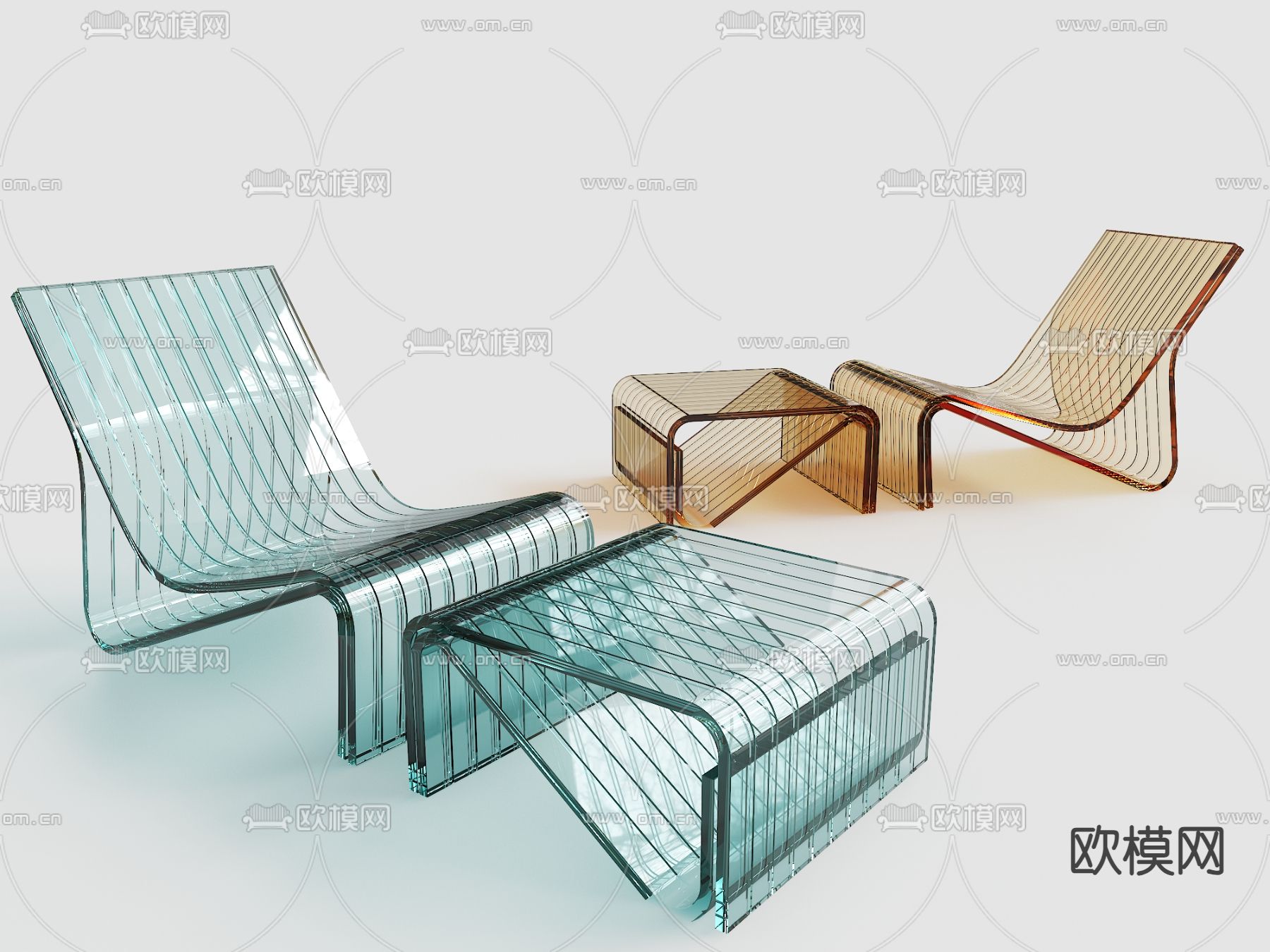 透明椅子 户外躺椅3d模型下载