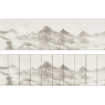 新中式背景墙su模型