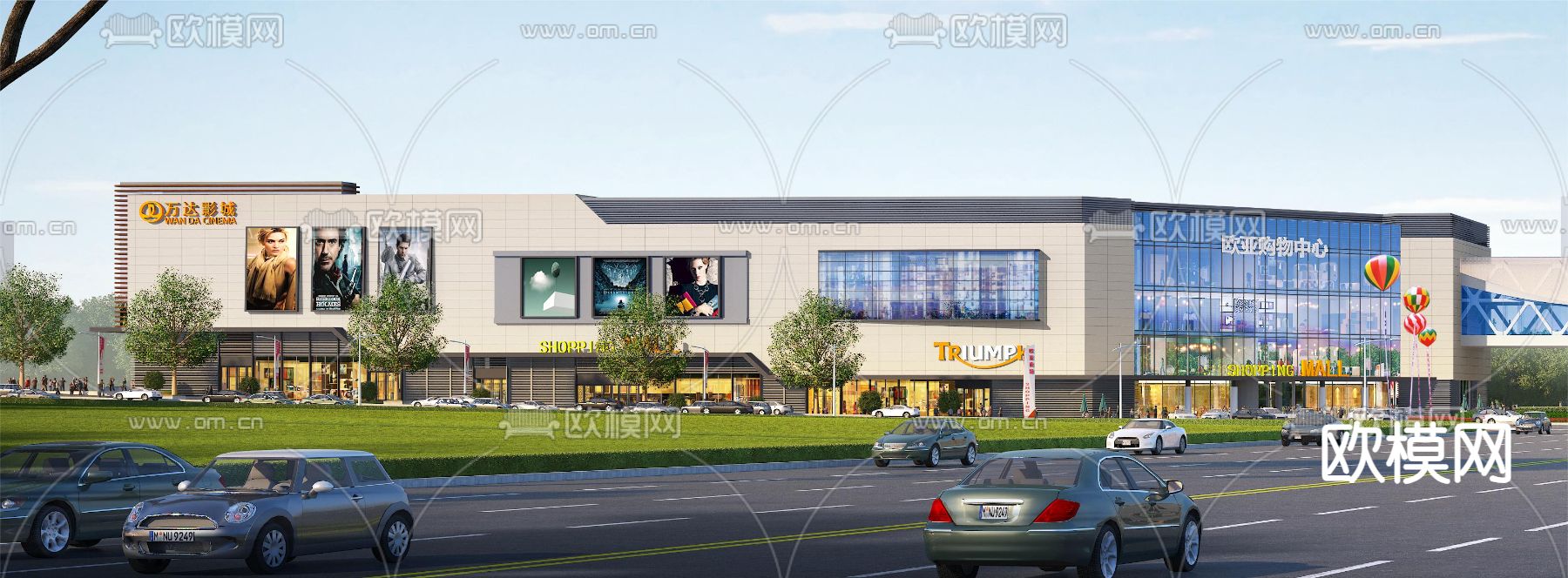 商场综合体su模型下载（渲染图1）