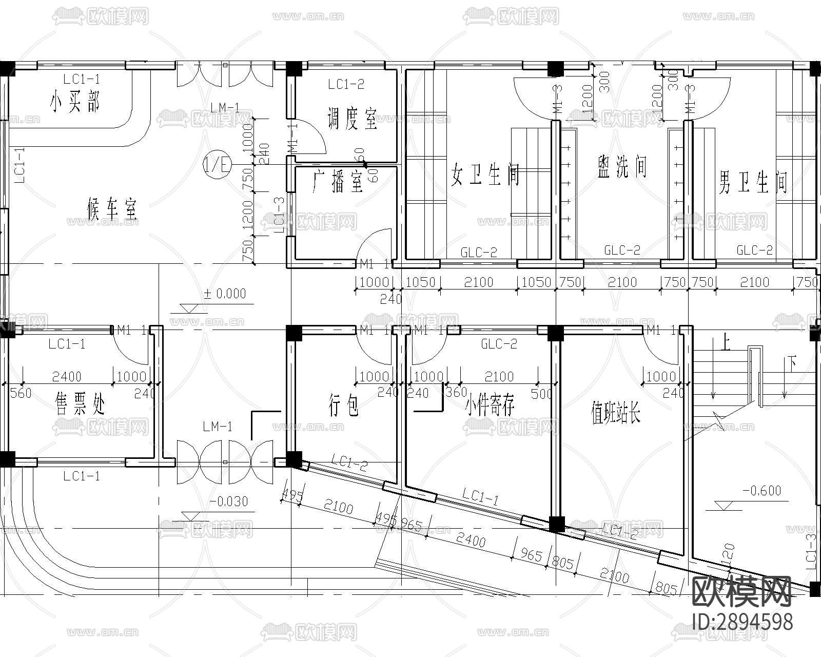 客运站cad施工图下载（渲染图7）