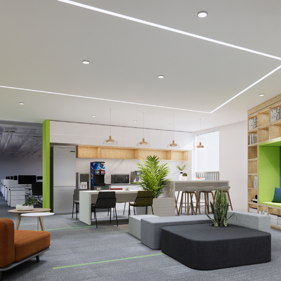  办公室休闲区su模型 