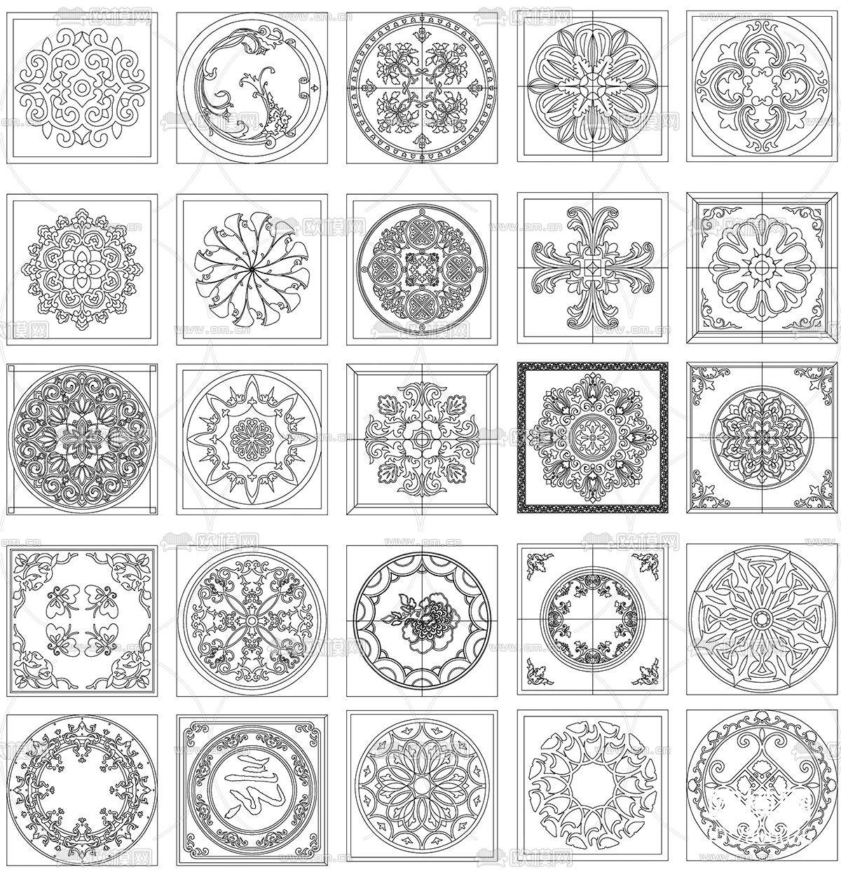 石材拼花室内CAD图库下载（渲染图6）