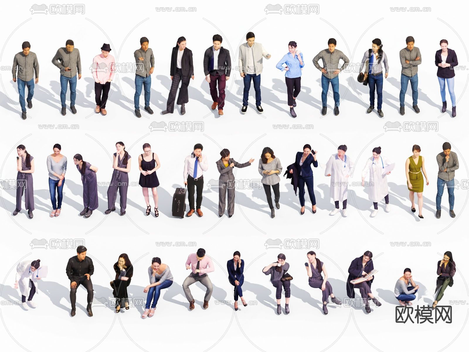 商务人物su模型下载（渲染图2）