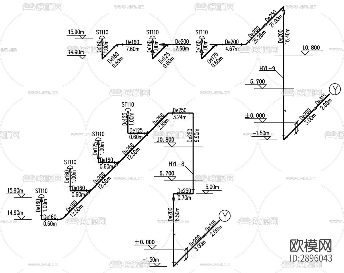 购物中心给排水系统设计CAD施工图下载（渲染图2）
