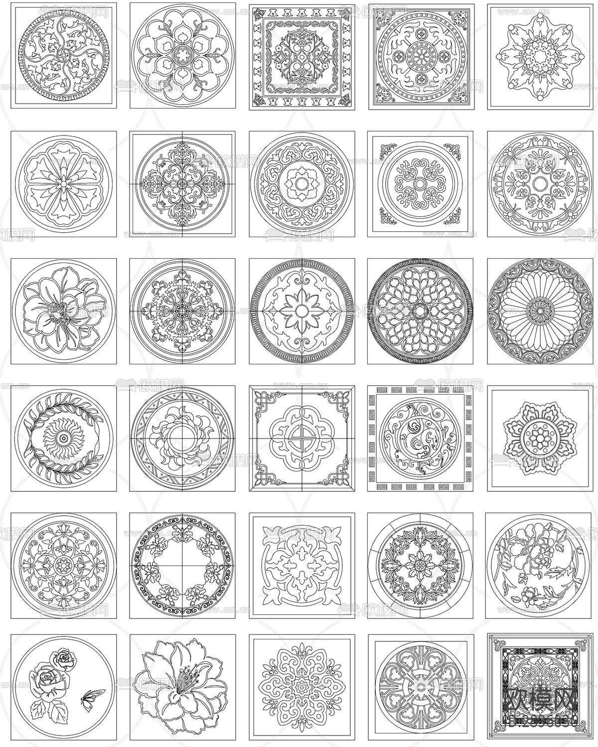 石材拼花室内CAD图库下载（渲染图5）