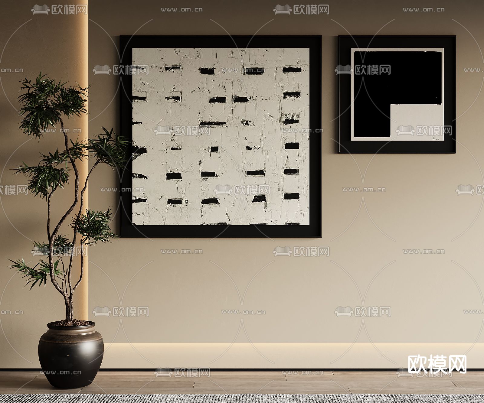 现代装饰画su模型