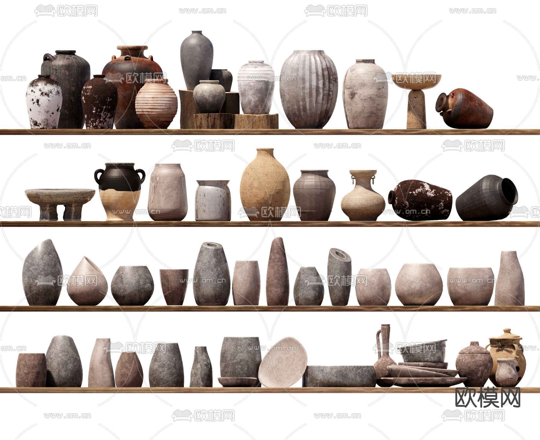 罐子 陶罐 陶罐小品 园艺小品su模型下载（渲染图2）