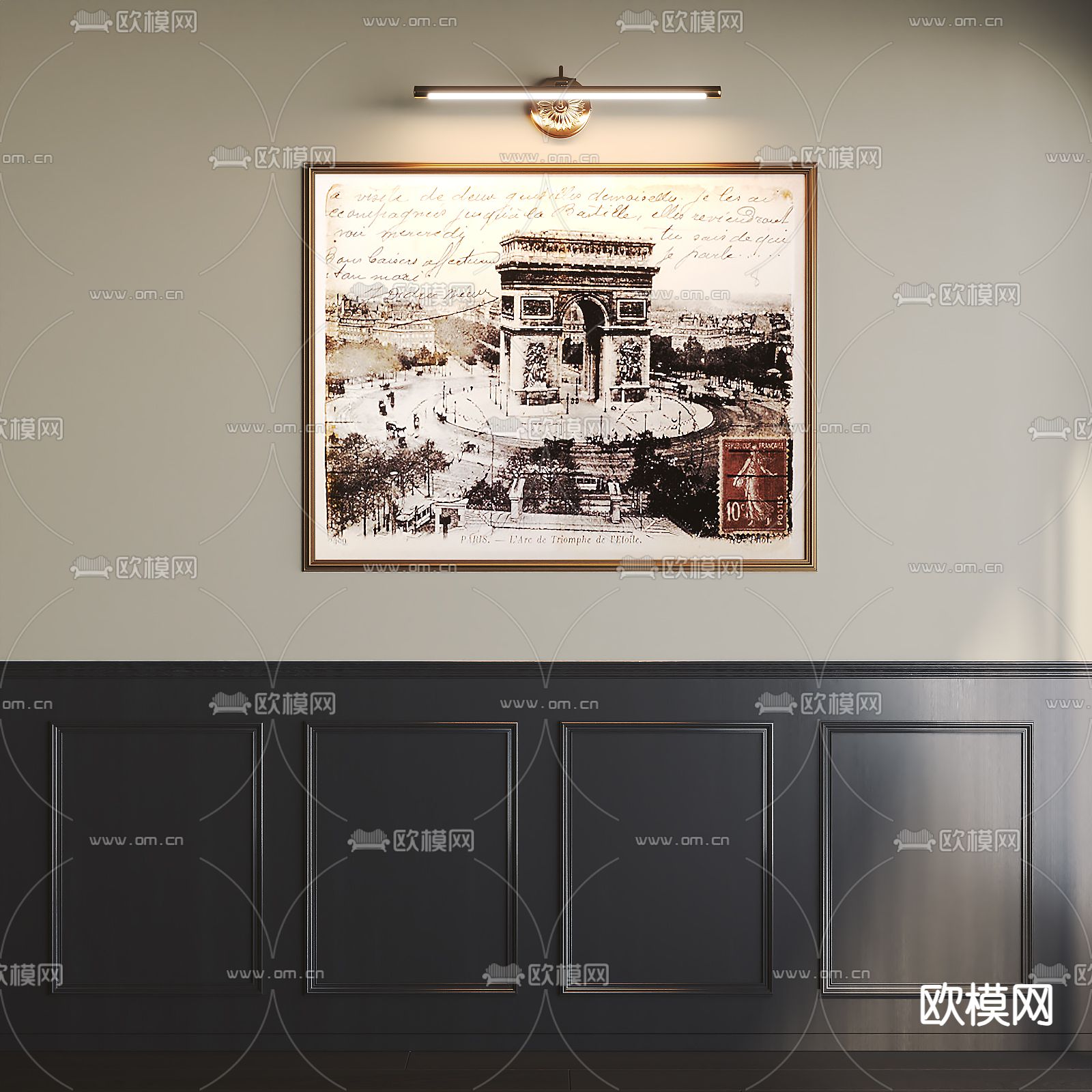 美式装饰画su模型