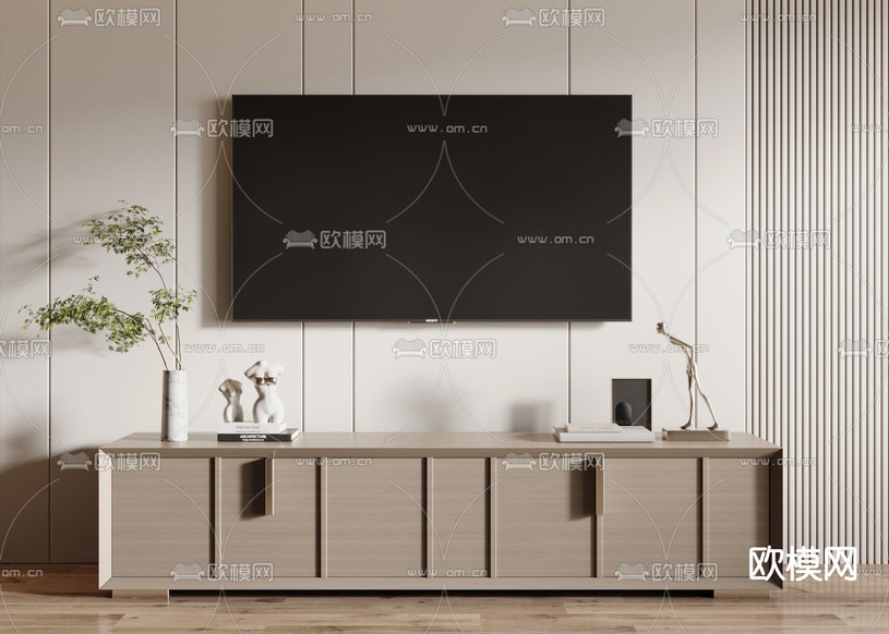 现代电视柜3d模型下载