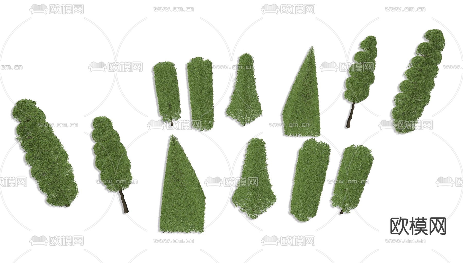 灌木绿篱su模型下载（渲染图2）