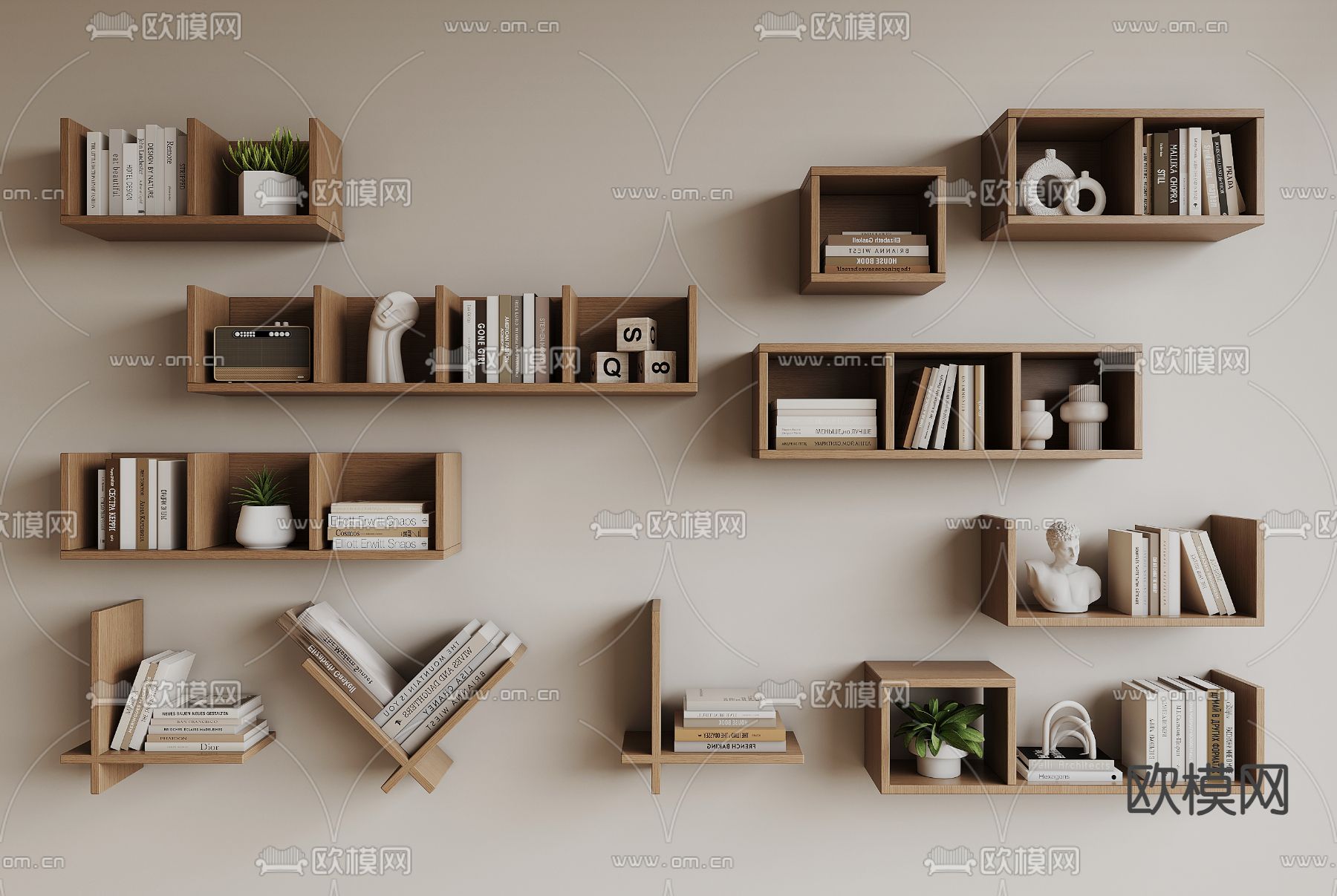 现代壁架su模型下载（渲染图1）