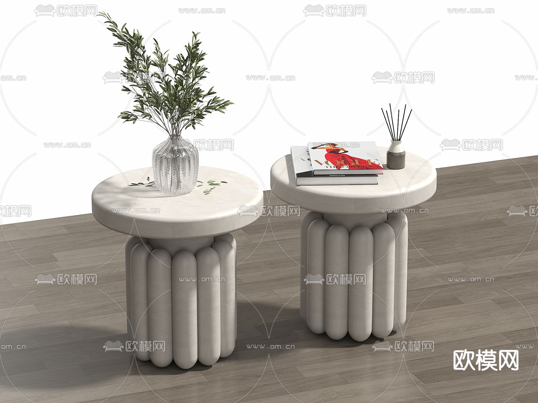 圆几 边几3d模型下载