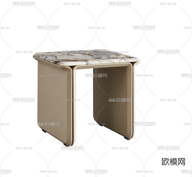 大理石边几 角几3d模型下载