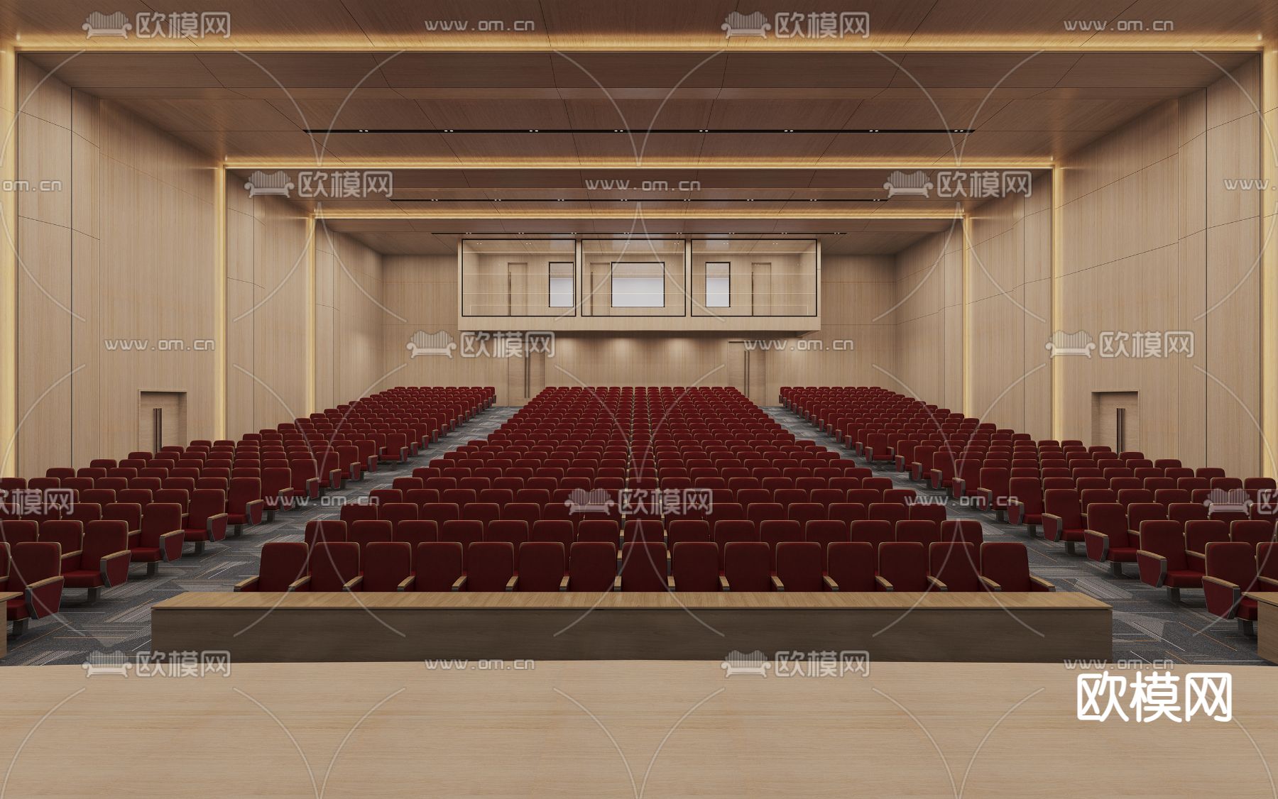 酒店会议厅 报告厅3d模型下载（渲染图2）