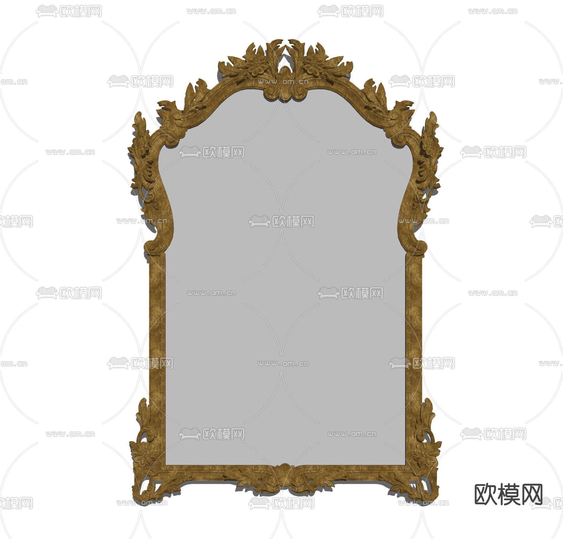 欧式古典装饰镜 化妆镜su模型下载（渲染图2）