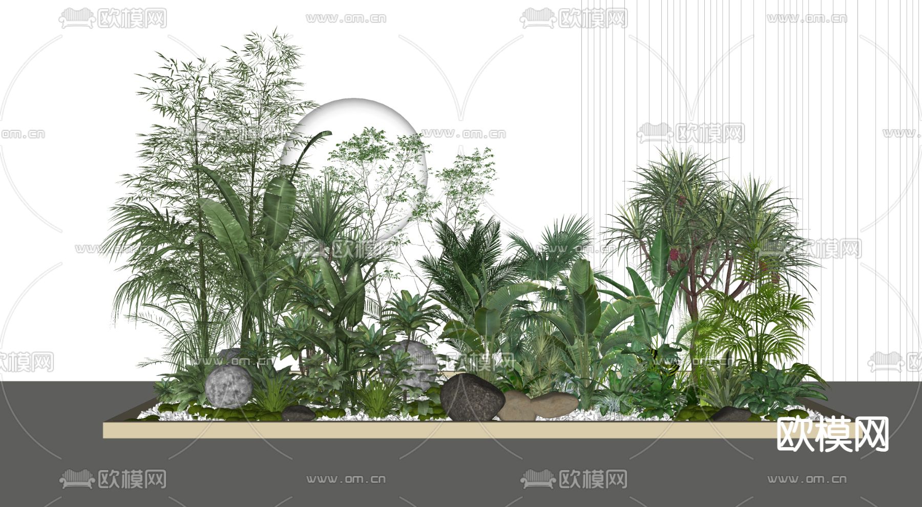 植物堆 小品su模型下载（渲染图2）