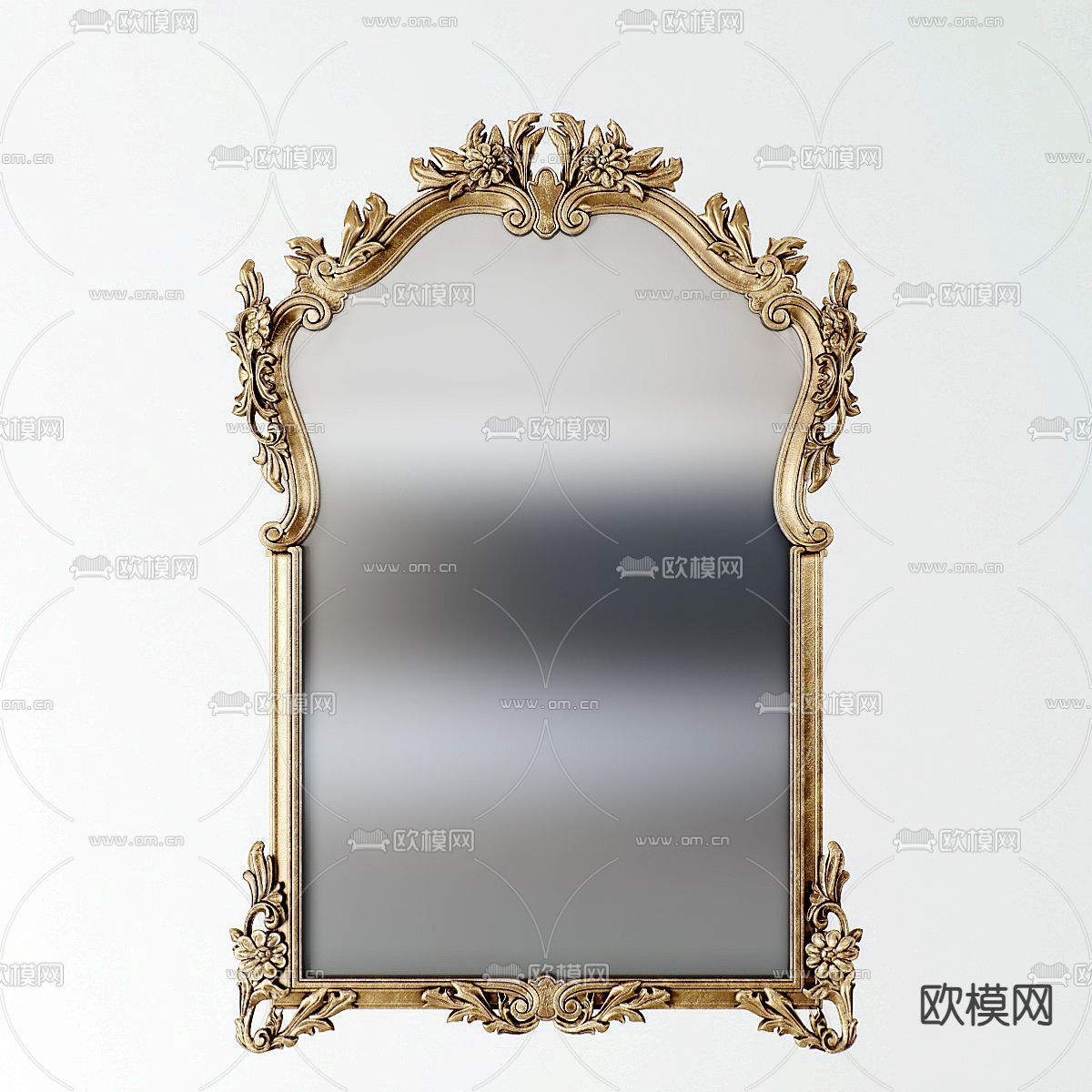 欧式古典装饰镜 化妆镜su模型下载（渲染图1）