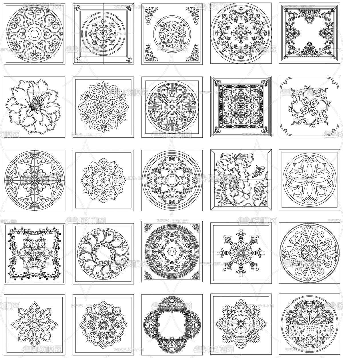 石材拼花室内CAD图库下载（渲染图8）
