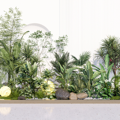  植物堆 小品su模型 