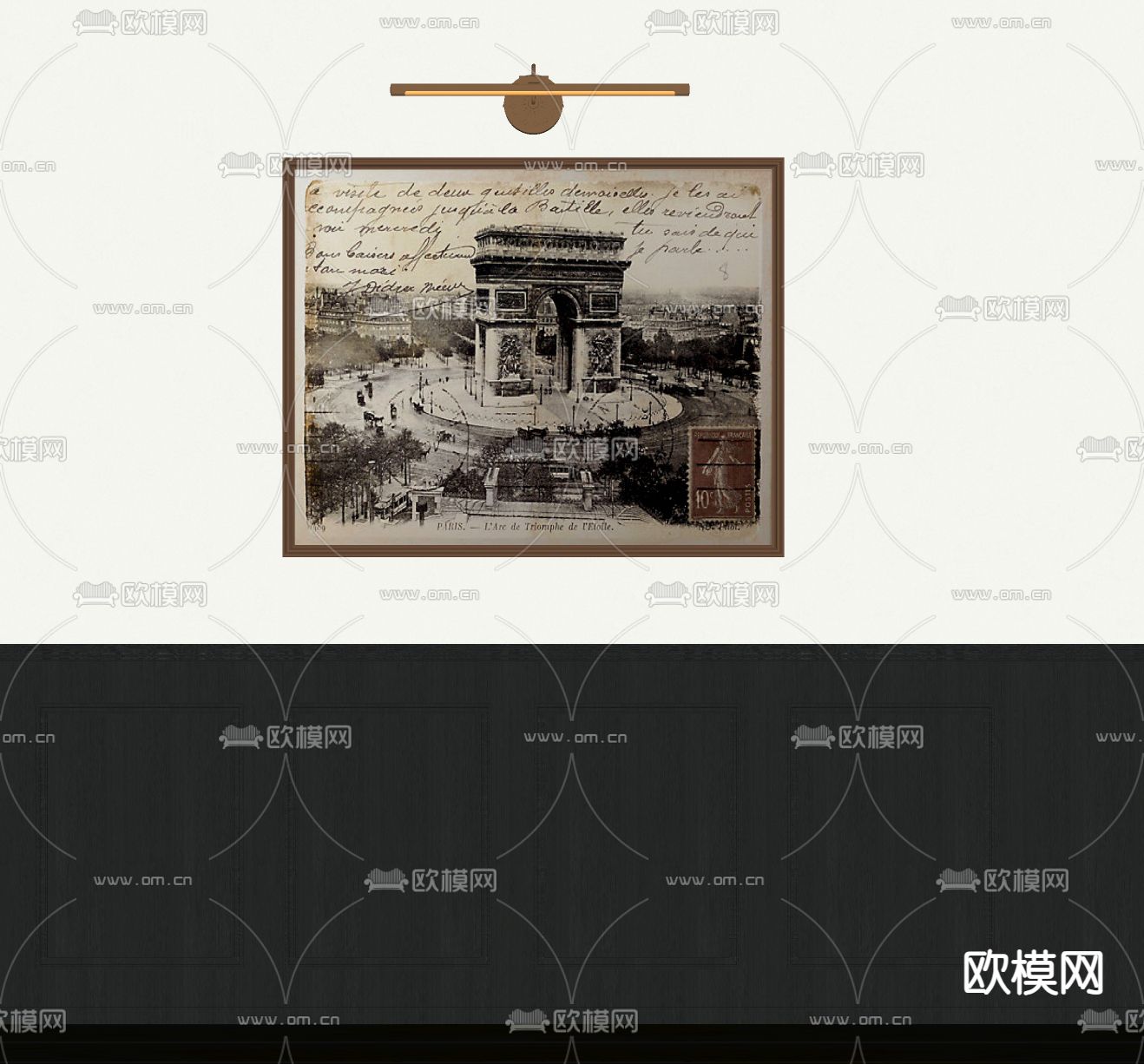 美式装饰画su模型