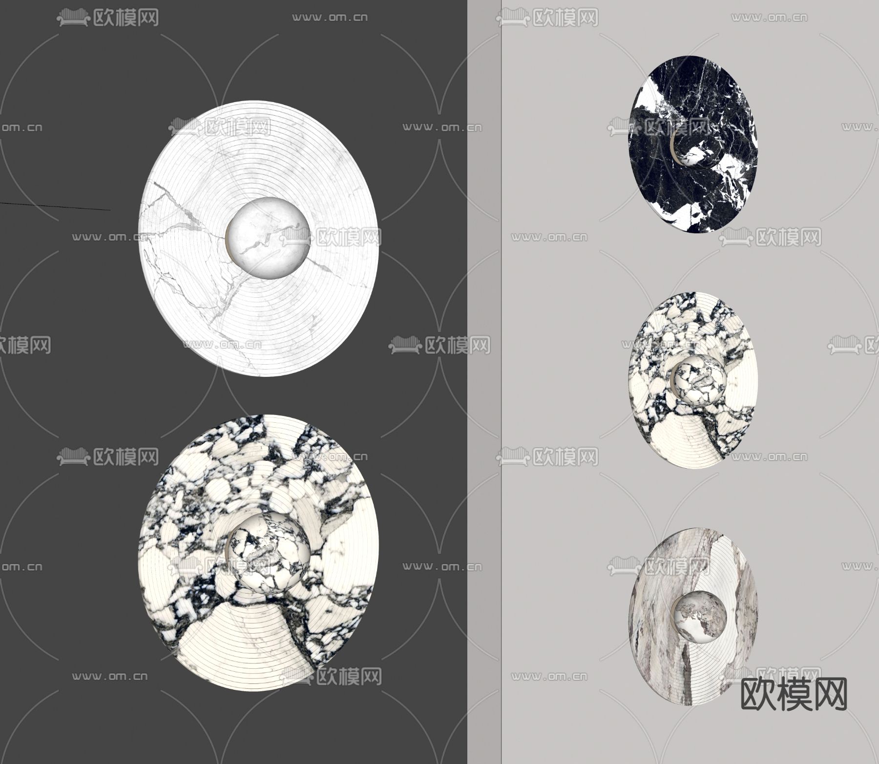 现代大理石壁灯su模型下载（渲染图2）