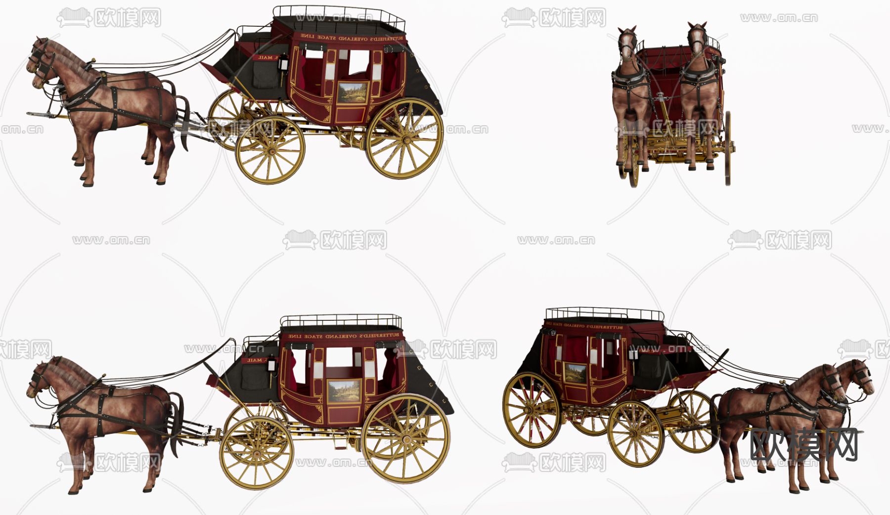 欧式古典马车su模型下载（渲染图1）