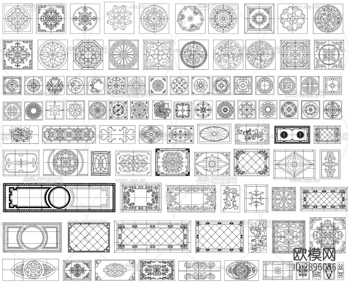 石材拼花室内CAD图库下载（渲染图4）