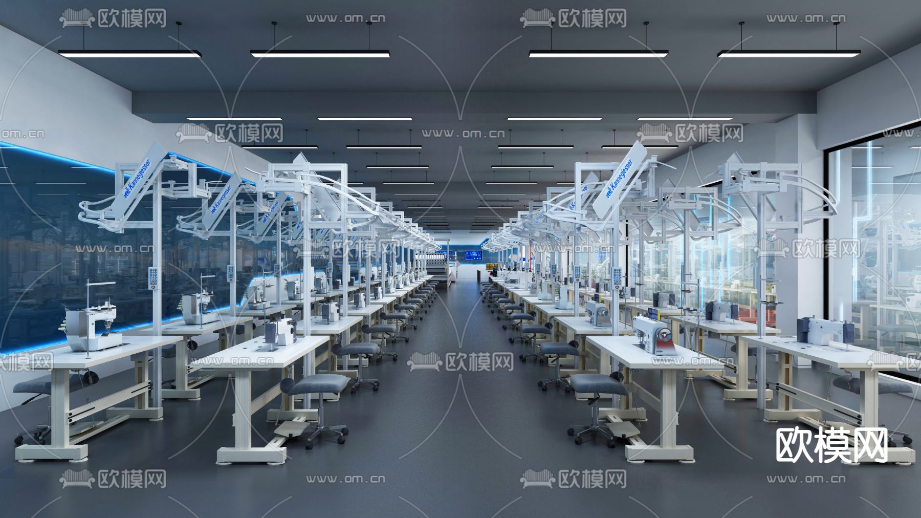 车间 缝纫工厂3d模型下载（渲染图2）