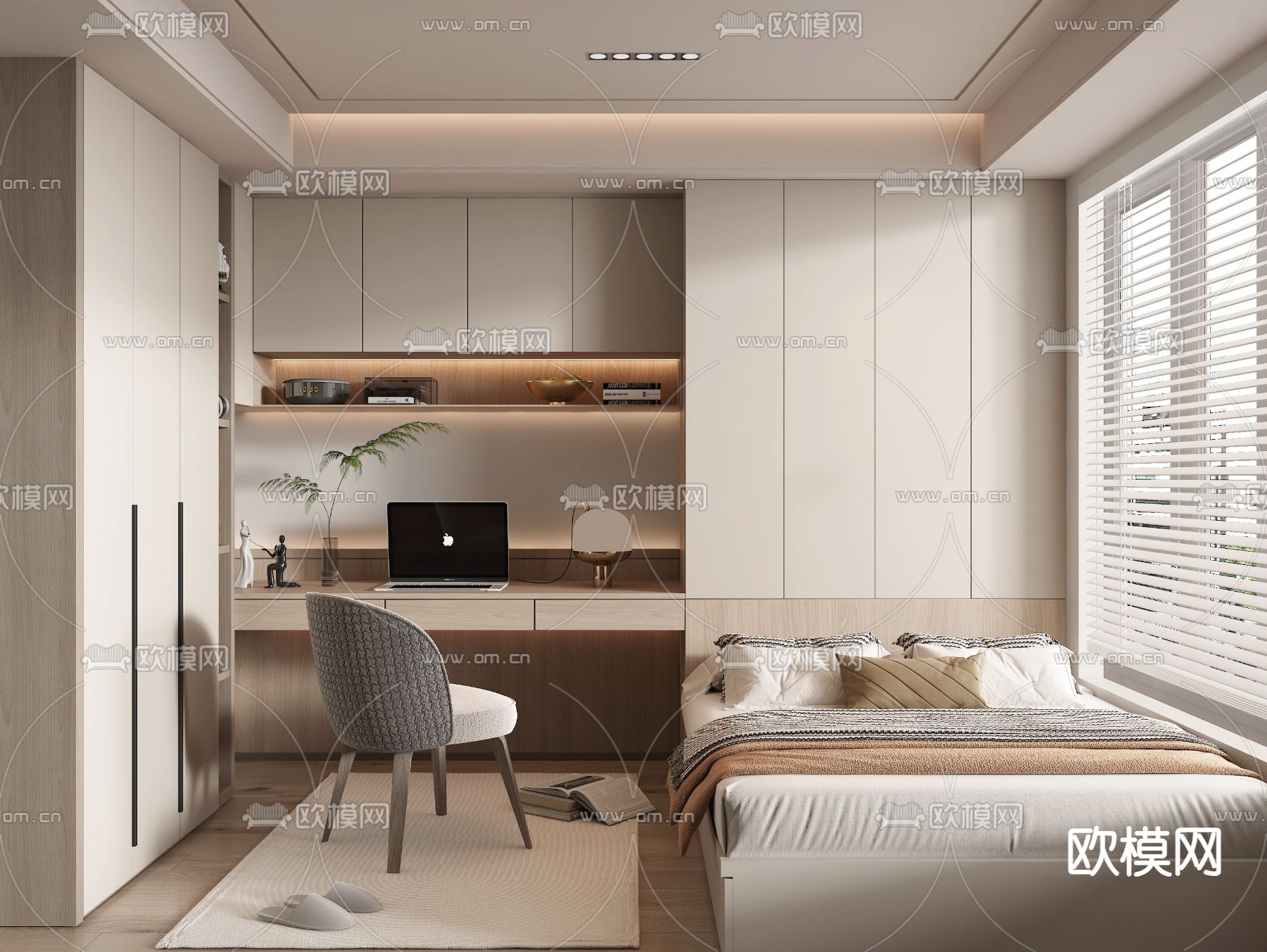 榻榻米卧室 次卧3d模型下载