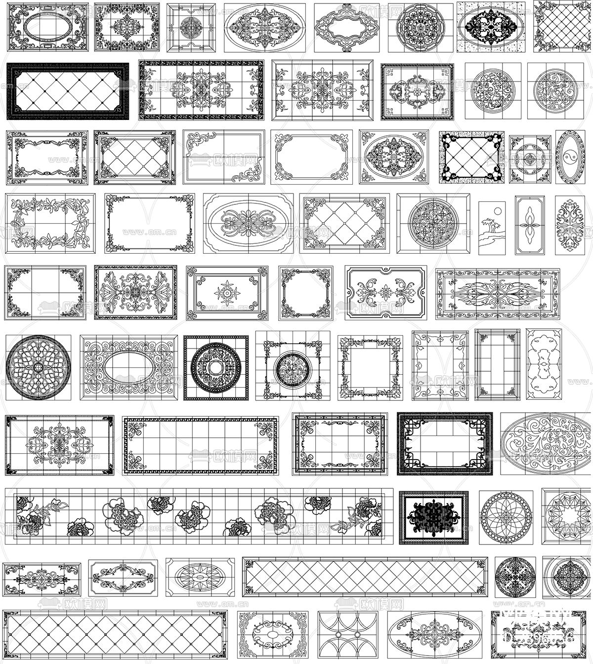 石材拼花室内CAD图库下载（渲染图7）
