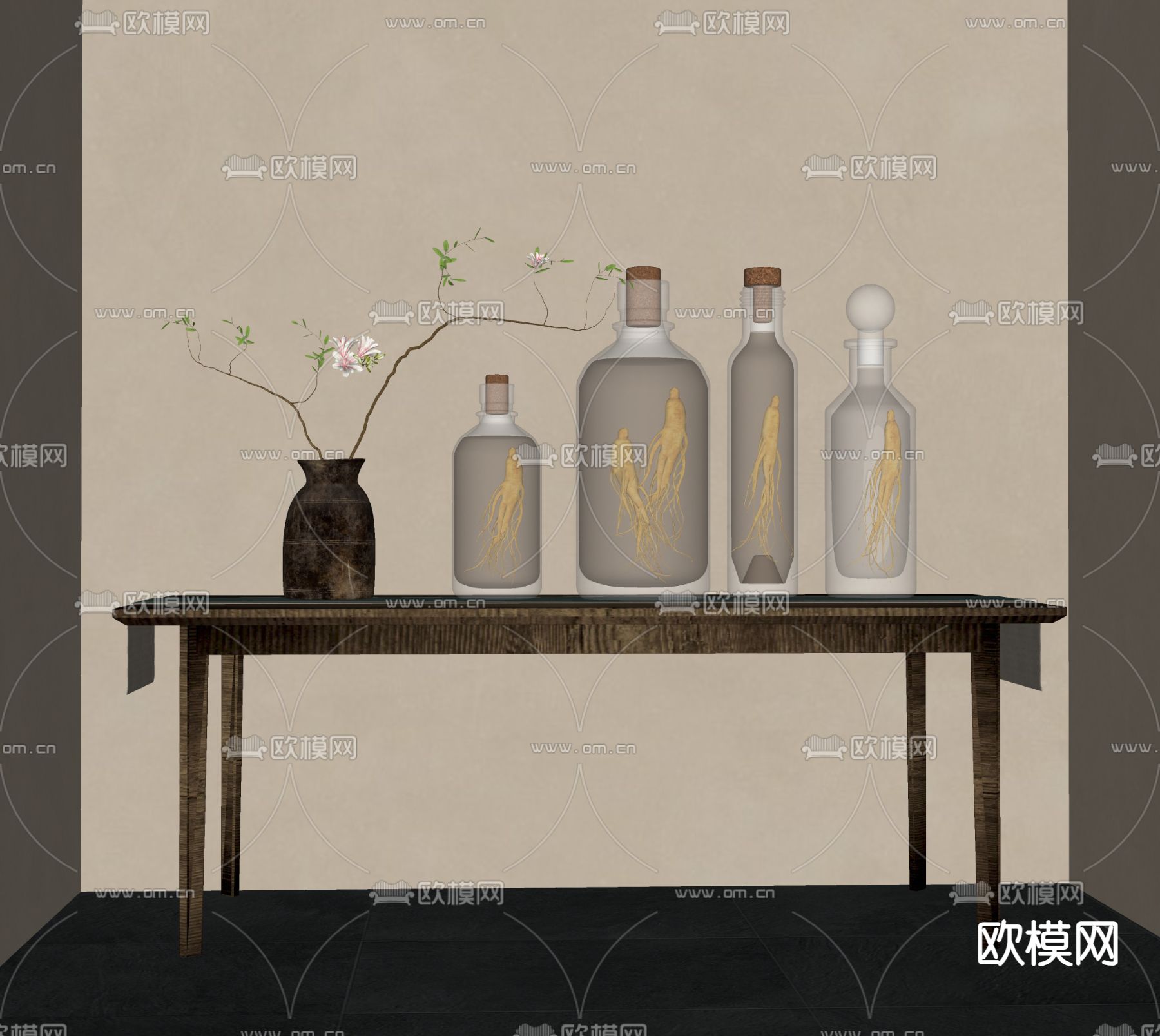 人参酒 泡酒su模型下载