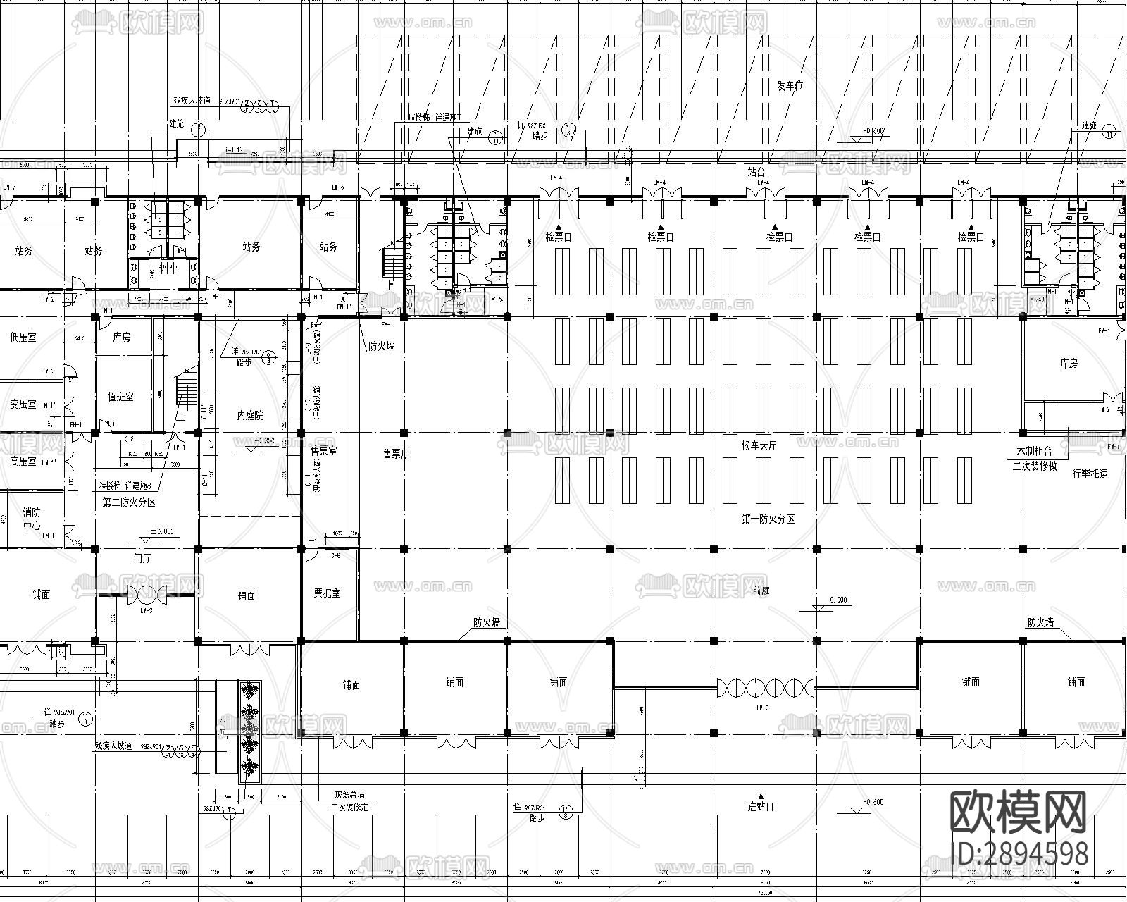 客运站cad施工图下载（渲染图6）