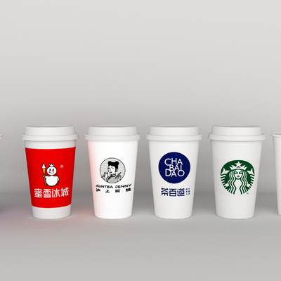  咖啡奶茶纸杯su模型 