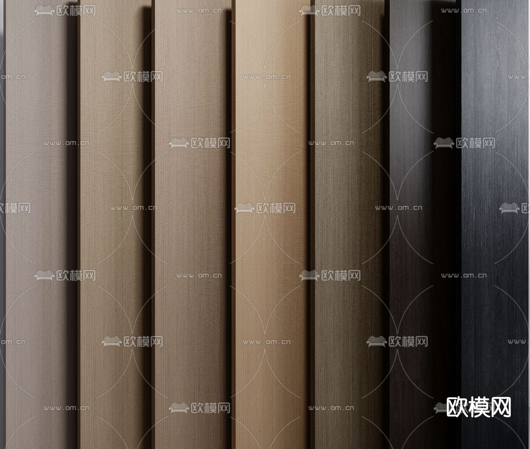 护墙板su模型下载（渲染图1）