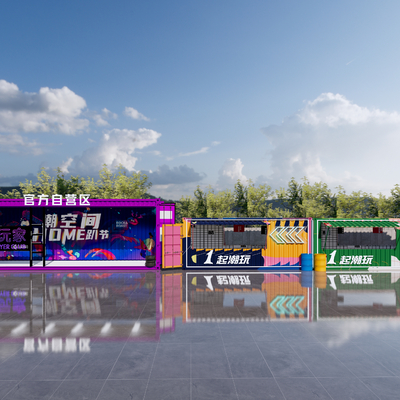 工业风集装箱餐厅su模型