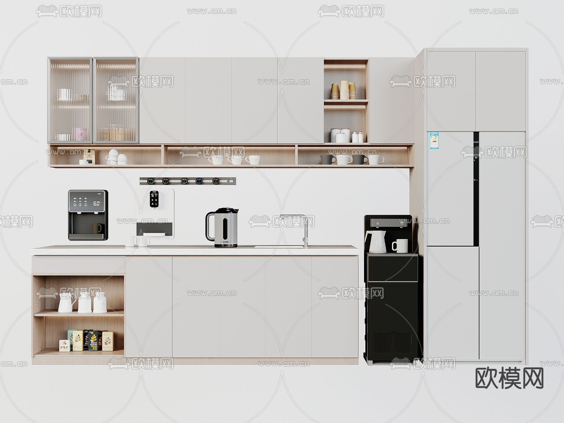 办公室茶水间 茶水柜3d模型下载