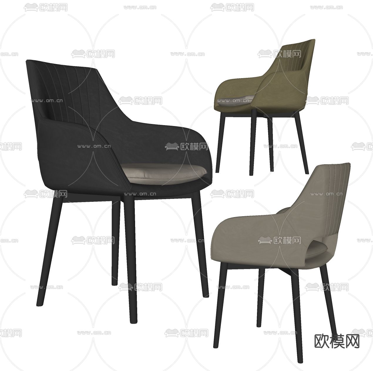 现代餐椅 椅子su模型下载（渲染图2）