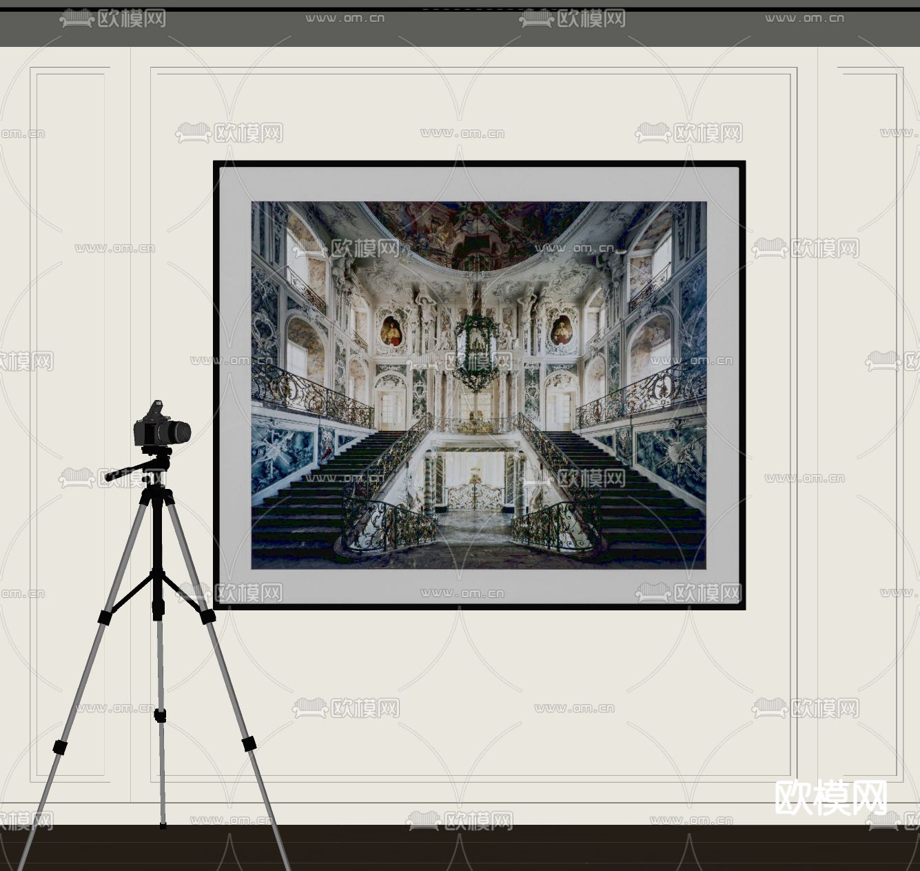 法式装饰画su模型下载（渲染图2）