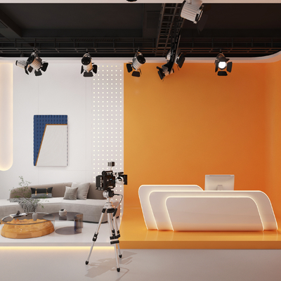  现代直播间su模型 