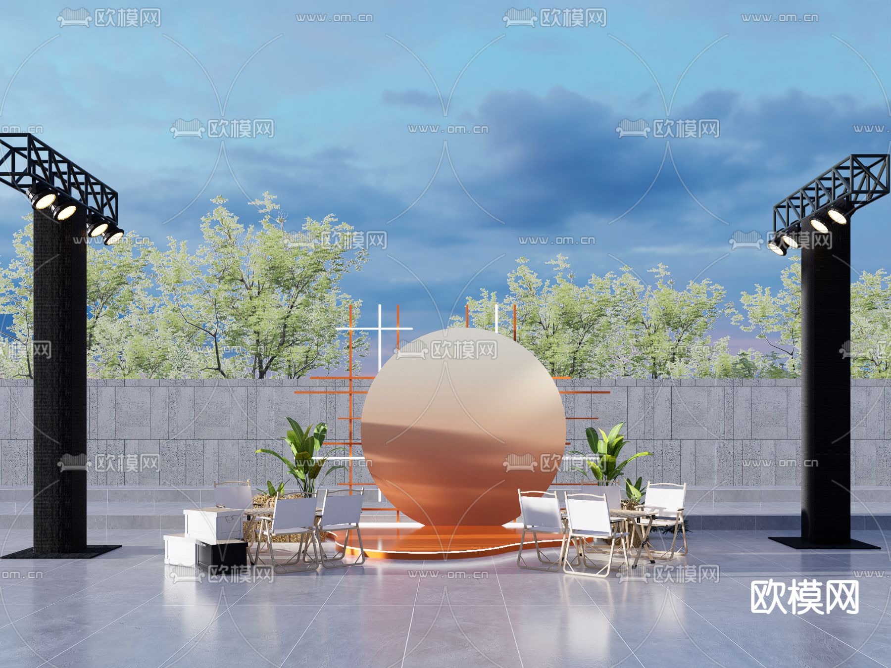 音乐会舞台su模型